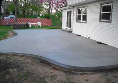 brushed concrete patios