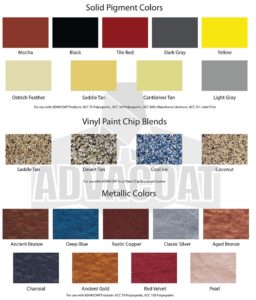 rochester garage floor coatings polyaspartic color chart
